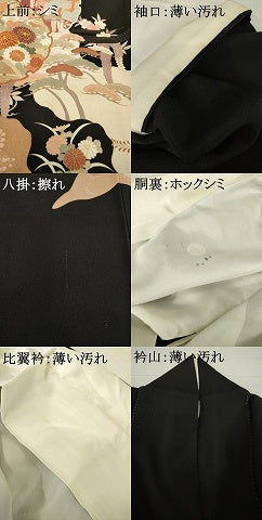 平和屋着物■豪華黒留袖　駒刺繍　道長雪輪花籬文　金彩　正絹　逸品　AABG2575ck