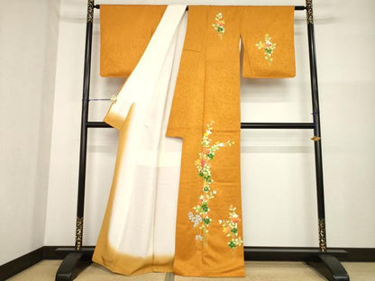 平和屋着物■訪問着 草花文 正絹 逸品 AABG2587ck