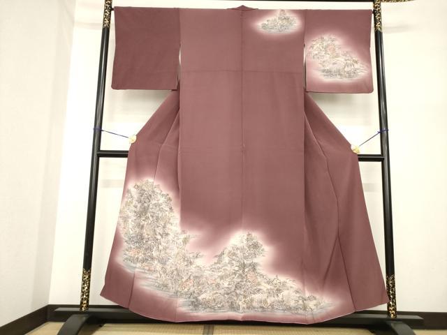 平和屋着物■訪問着 風景文 暈し染め 正絹 逸品 AABG2614ck