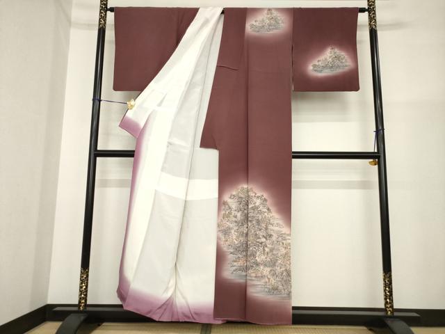 平和屋着物■訪問着 風景文 暈し染め 正絹 逸品 AABG2614ck