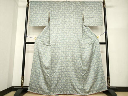 平和屋着物■上質な小紋 草花文 正絹 逸品 AABG2616ck