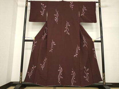 平和屋着物■上質な小紋 総絞り 蔦草文 正絹 逸品 AABG2621ck