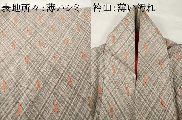 平和屋着物■アンティーク　大正ロマン　小紋　紬地　抽象文様　正絹　逸品　AABG2622ck