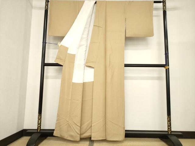 平和屋着物■上質な色無地　柴染色　正絹　逸品　AABG2627ck