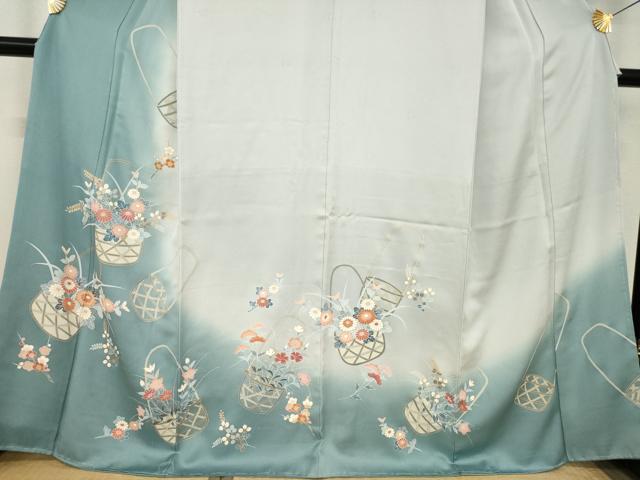 平和屋着物●訪問着　花篭文　暈し染め　正絹　逸品　未使用　AABG2639ck