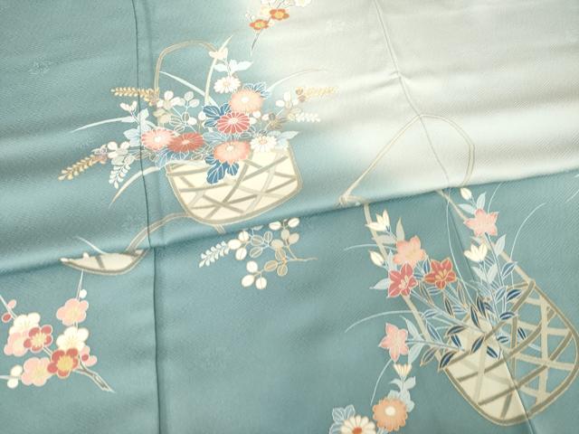 平和屋着物●訪問着　花篭文　暈し染め　正絹　逸品　未使用　AABG2639ck