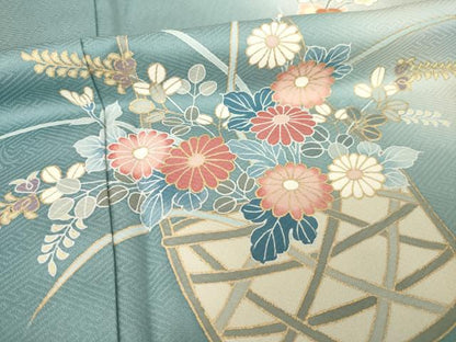 平和屋着物●訪問着　花篭文　暈し染め　正絹　逸品　未使用　AABG2639ck