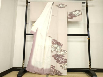 平和屋着物●十日町　名門　滝泰謹製　訪問着　辻が花　絞り　雲取り花文　正絹　逸品　AABG2640ck