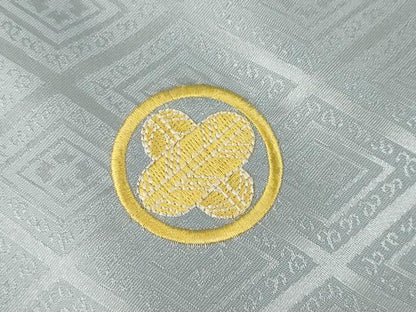 平和屋着物●男性　色紋付・羽織セット　花菱地紋　キングサイズ　洗える着物　AABG2642ck