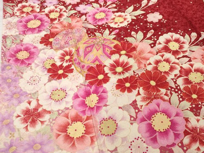 平和屋着物●豪華振袖　駒刺繍　花毬文　暈し染め　金彩　銀通し地　ロング丈　正絹　逸品　AABG2645ck