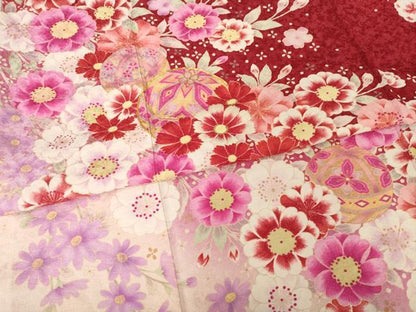平和屋着物●豪華振袖　駒刺繍　花毬文　暈し染め　金彩　銀通し地　ロング丈　正絹　逸品　AABG2645ck