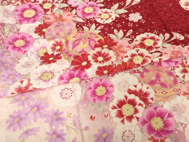 平和屋着物●豪華振袖　駒刺繍　花毬文　暈し染め　金彩　銀通し地　ロング丈　正絹　逸品　AABG2645ck