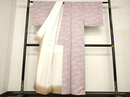 平和屋着物▼上質な小紋　幾何学文様　正絹　逸品　未使用　AABG2646ck
