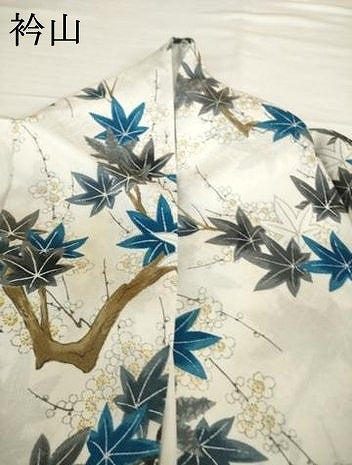 平和屋着物●洗える最高級着物　＜英＞はなぶさ謹製　小紋　枝花文　梅　楓　AABG2647ck