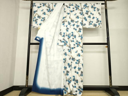 平和屋着物●洗える最高級着物　＜英＞はなぶさ謹製　小紋　枝花文　梅　楓　AABG2647ck