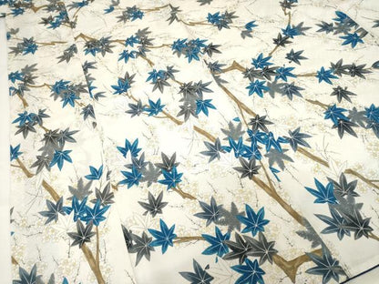 平和屋着物●洗える最高級着物　＜英＞はなぶさ謹製　小紋　枝花文　梅　楓　AABG2647ck