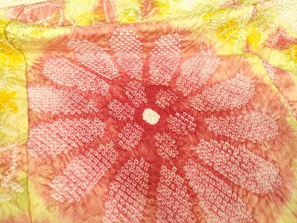 平和屋着物●豪華振袖　総絞り　舞花文　正絹　逸品　AABG2648ck