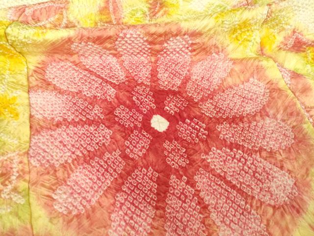 平和屋着物●豪華振袖　総絞り　舞花文　正絹　逸品　AABG2648ck