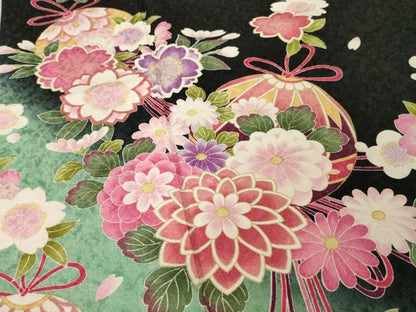平和屋着物●豪華振袖　花毬文　暈し染め　金彩　金通し地　正絹　逸品　AABG2649ck