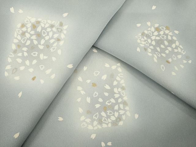 平和屋着物●上質な小紋　桜　暈し染め　金彩　正絹　逸品　AABG2652ck