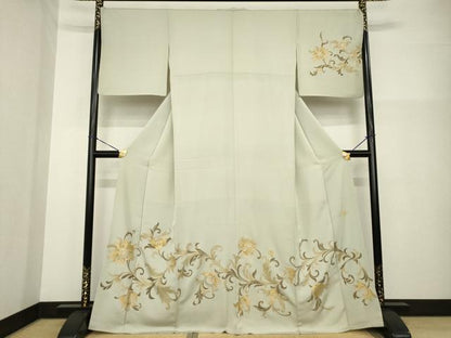 平和屋着物●ジャパンオートクチュール　渡辺雪三郎　訪問着　花唐草文　金彩　正絹　逸品　AABG2653ck