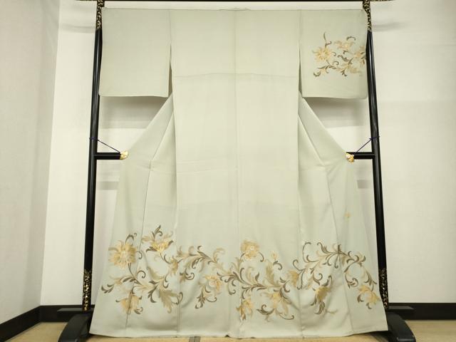 平和屋着物●ジャパンオートクチュール　渡辺雪三郎　訪問着　花唐草文　金彩　正絹　逸品　AABG2653ck