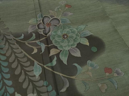 平和屋着物●本場大島紬　染大島　訪問着　作家物　辻が花　流水花文　暈し染め　正絹　逸品　未使用　AABG2655ck