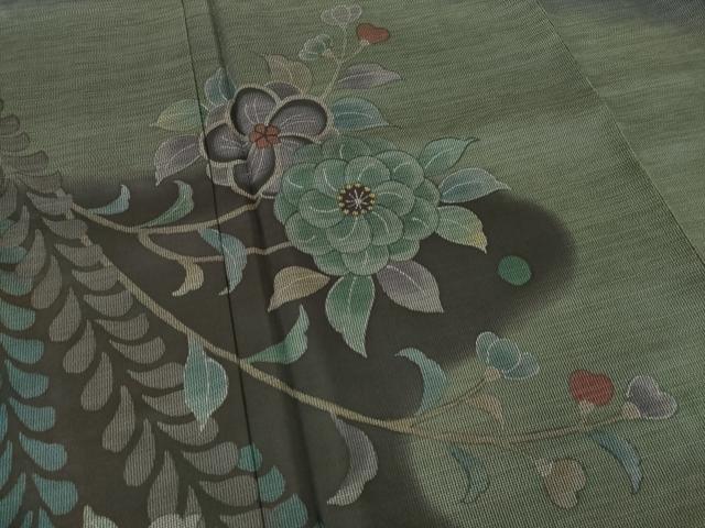平和屋着物●本場大島紬　染大島　訪問着　作家物　辻が花　流水花文　暈し染め　正絹　逸品　未使用　AABG2655ck