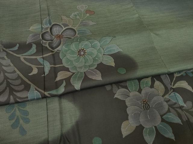 平和屋着物●本場大島紬　染大島　訪問着　作家物　辻が花　流水花文　暈し染め　正絹　逸品　未使用　AABG2655ck