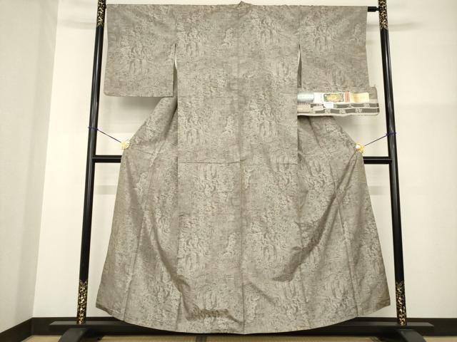 平和屋着物●都喜ヱ門 本場大島紬 一元7マルキ 総絣 ナイル大神殿 草木尽くし 山口絹江作 藤絹織物謹製 証紙付き 正絹 逸品 AABG2658ck