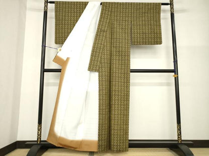 平和屋着物●花織　紬　近鉄百貨店扱い　正絹　逸品　AABG2660ck