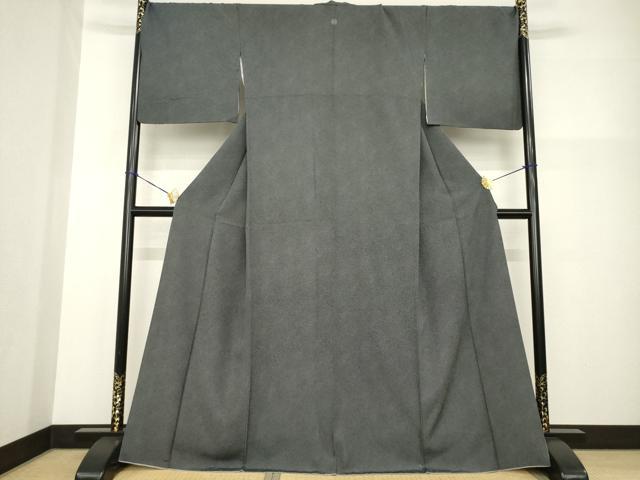 平和屋着物●江戸小紋　鮫小紋柄　黒地　正絹　逸品　AABG2663ck