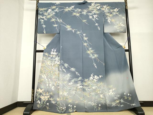 平和屋着物●訪問着　友禅　作家物　松彩　松竹梅　暈し染め　正絹　逸品　AABG2666ck
