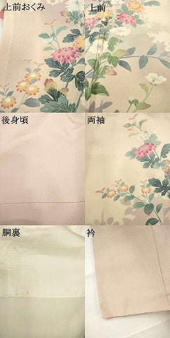 平和屋着物●訪問着　友禅　草花文　暈し染め　正絹　逸品　AABG2669ck