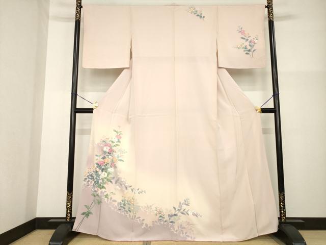 平和屋着物●訪問着　友禅　草花文　暈し染め　正絹　逸品　AABG2669ck