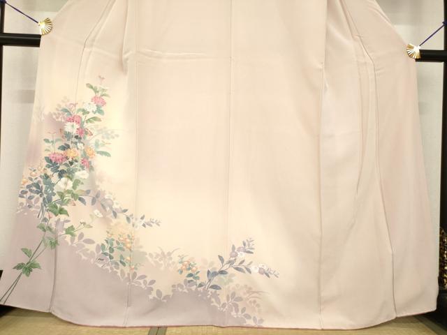 平和屋着物●訪問着　友禅　草花文　暈し染め　正絹　逸品　AABG2669ck