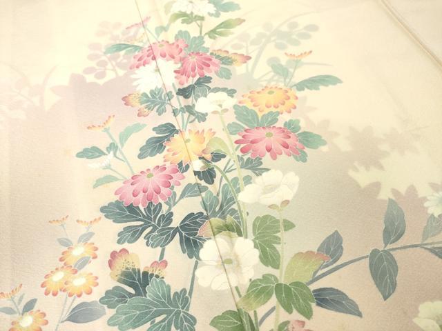 平和屋着物●訪問着　友禅　草花文　暈し染め　正絹　逸品　AABG2669ck