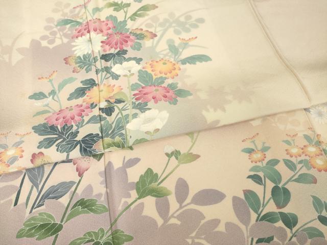 平和屋着物●訪問着　友禅　草花文　暈し染め　正絹　逸品　AABG2669ck