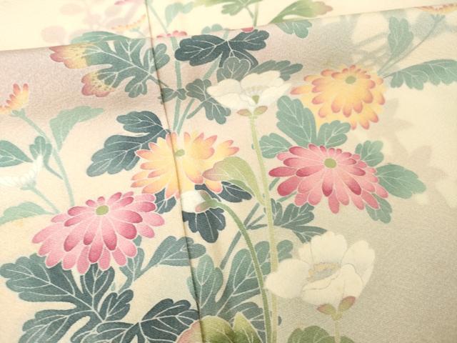 平和屋着物●訪問着　友禅　草花文　暈し染め　正絹　逸品　AABG2669ck