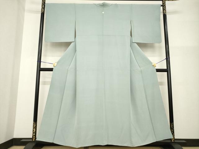 平和屋着物●上質な色無地　利休鼠色　正絹　逸品　AABG2676ck