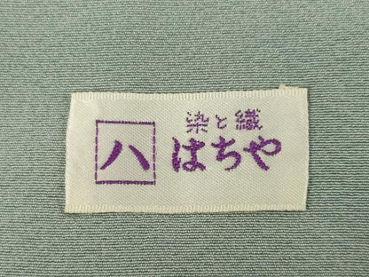 平和屋着物●上質な色無地　利休鼠色　正絹　逸品　AABG2676ck