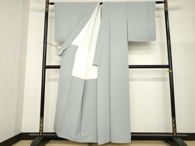 平和屋着物●上質な色無地　薄墨色　正絹　逸品　未使用　AABG2679ck