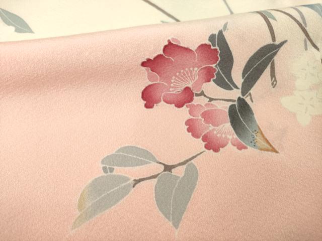 平和屋着物●訪問着　友禅　枝花文　暈し染め　正絹　逸品　AABG2680ck