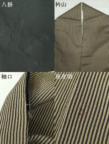 平和屋着物●お召 縞 さが美扱い 正絹 逸品 AABG2689cs