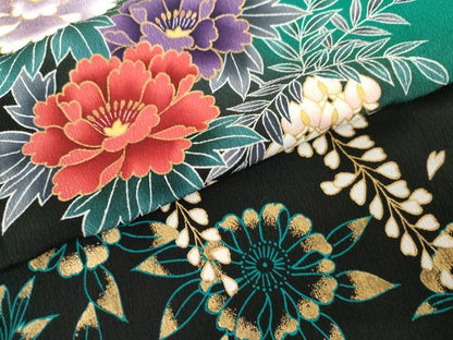 平和屋着物●豪華振袖　草花文　藤花房文　暈し染め　金彩　正絹　逸品　AABG2690cs