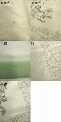 平和屋着物●訪問着　花兎　花唐草　有栖川文様　銀彩　正絹　逸品　AABG2691cs 平和屋着物○訪問着 花兎 花唐草 有栖川文様 銀彩 正絹 逸品