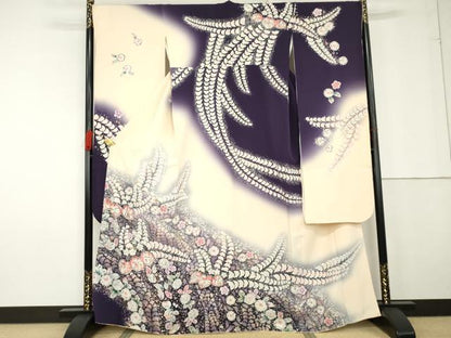 平和屋着物●越後十日町の一流染匠 桐屋・翠山工房 振袖 辻が花 暈し染め やまと誂製 正絹 逸品 AABG2697cs