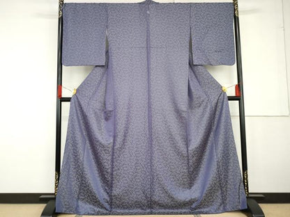 平和屋着物●黄金糸 お召 舞葉文 正絹 逸品 AABG2702cs