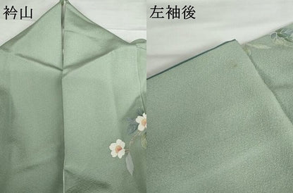 平和屋着物●訪問着　友禅　枝花文　暈し染め　正絹　逸品　AABG2707cs
