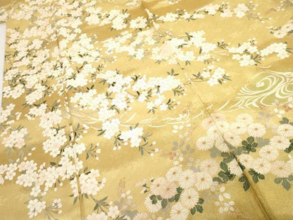 平和屋着物●訪問着　駒刺繍　枝垂れ桜文　暈し染め　金彩　正絹　逸品　AABG2711cs